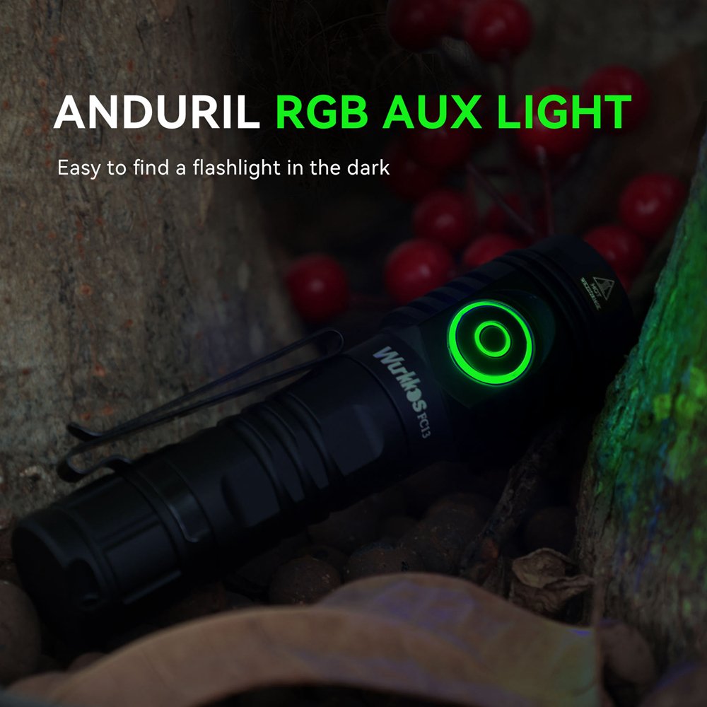 Wurkkos FC13 XHP50.2 LED 3400 Lumen Long Distance Hunting Rechargeable 18650 EDC Flashlight Tactical Torch Light