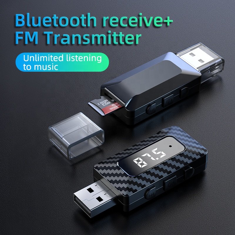 Bluetooth Car Kit, AUX Bluetooth Audio Adapter, 3.5mm Car Bluetooth Wireless Receiver for Music Streaming & Handsfree Calling