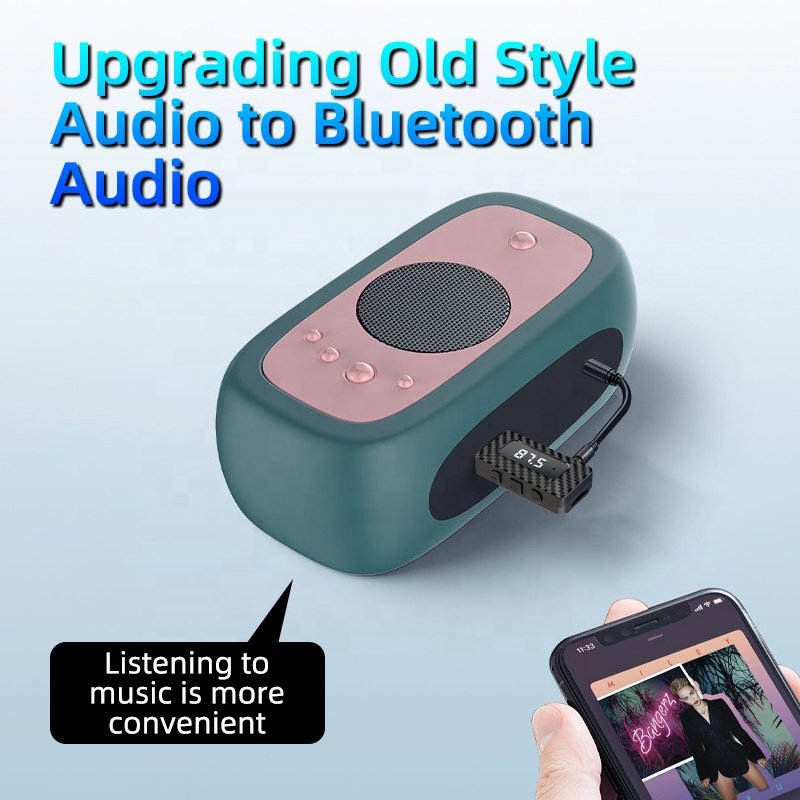 Bluetooth Car Kit, AUX Bluetooth Audio Adapter, 3.5mm Car Bluetooth Wireless Receiver for Music Streaming & Handsfree Calling