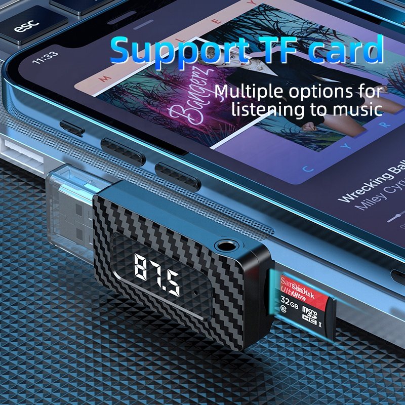 Bluetooth Car Kit, AUX Bluetooth Audio Adapter, 3.5mm Car Bluetooth Wireless Receiver for Music Streaming & Handsfree Calling