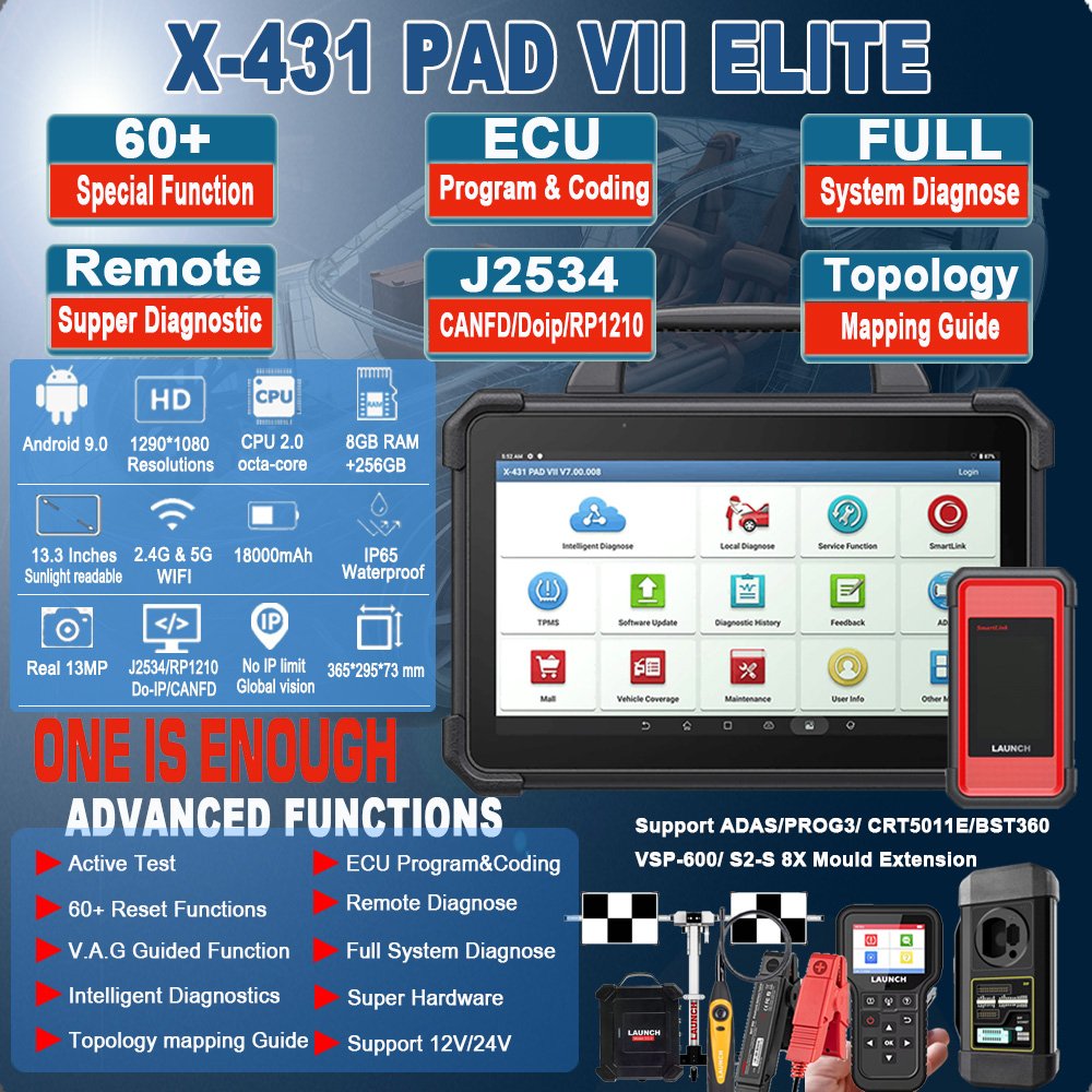 2025 Launch X431 PAD VII Maxisys Ultra Automotive ECU Key Programmer Tools Obd2 Diagnostic Scanner for All Cars