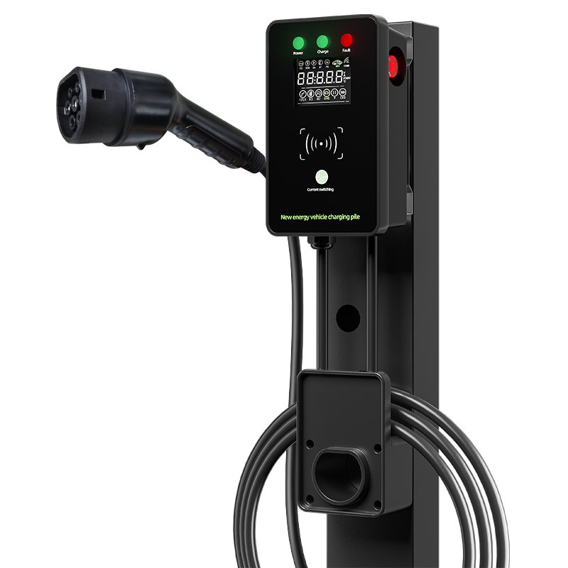 AC TYPE2 32A 7KW Display Screen Card Swipe to Start Ev Charger Ev Charger Ev Car Charger Station for Home Use
