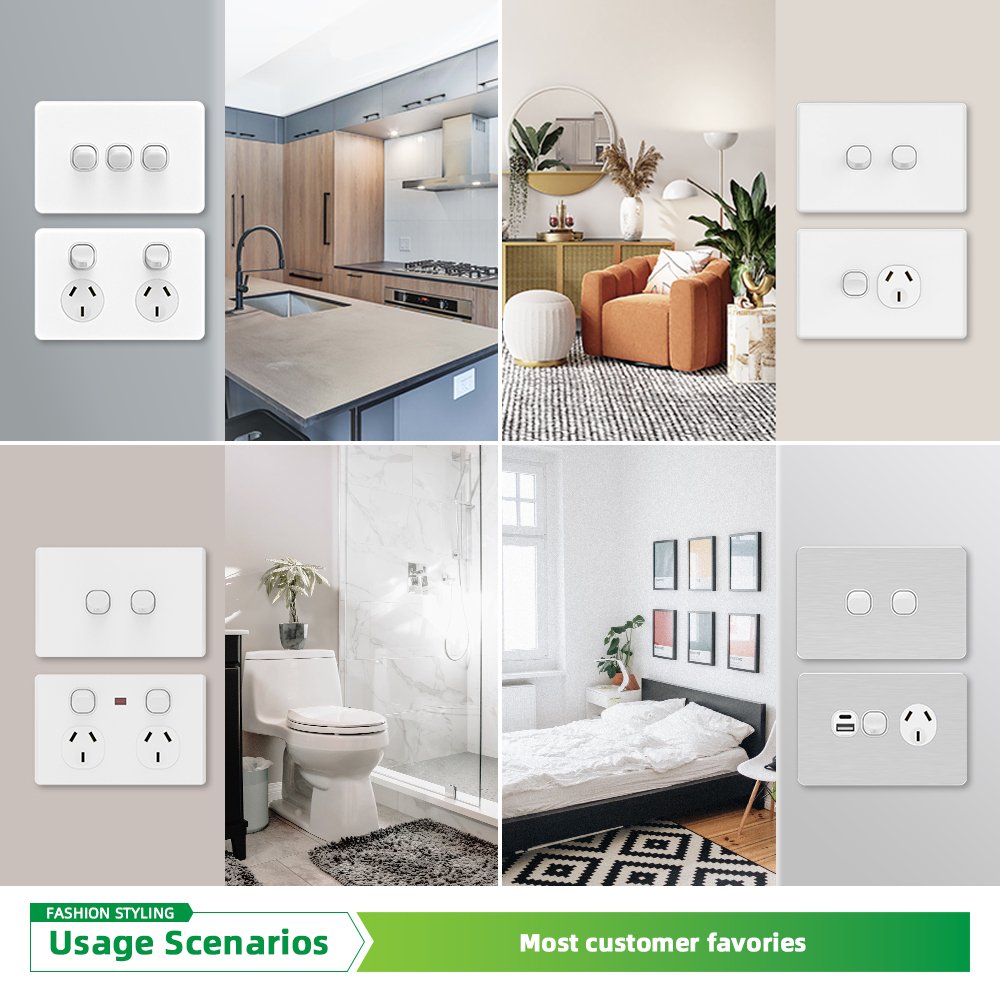 Popular Wall Switch Socket Manufacturer, SAA Approval Australian Standard GPO Double Power Point 10A Wall Switches