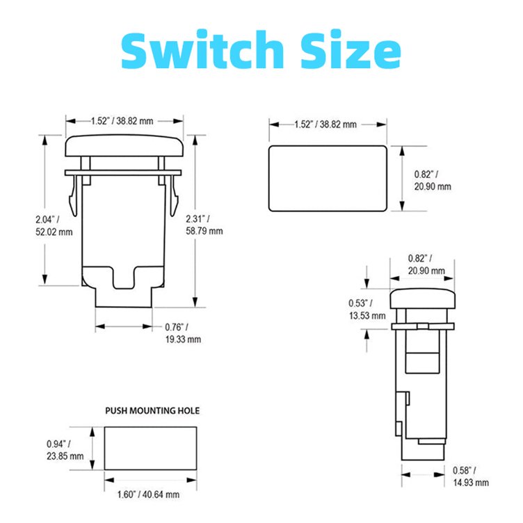 Auto 12V Fog Light Switch on OFF LED Spot Light Push Button Switch for TOYOTA Switch Hilux Prado Landcruiser HIACE