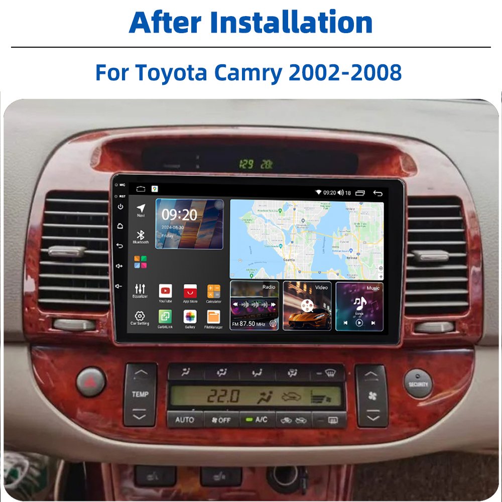 9" Android Car Stereo Car Radio for Toyota Camry 2002-2008 GPS Stereo Navigation Video Player WIFI Bt RDS FM AM