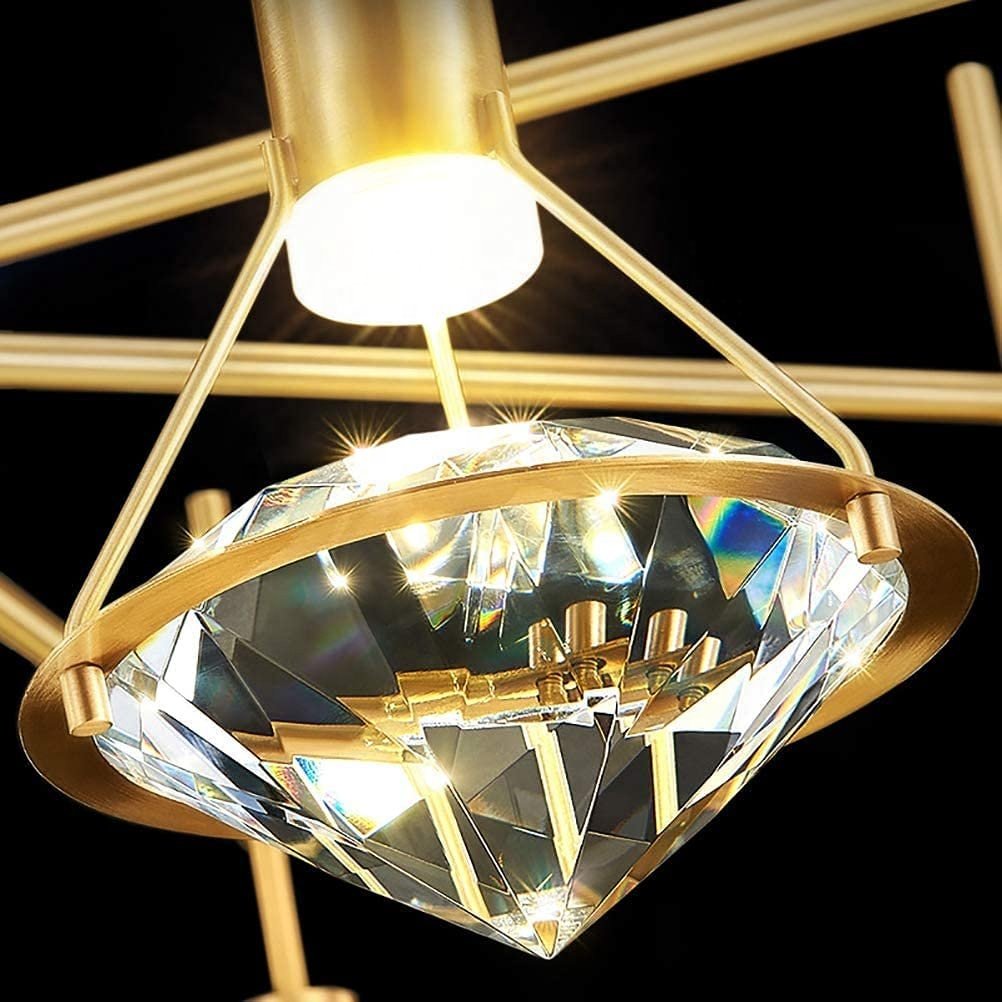 Modern Luxury Rhombus Crystal Lamp Wall Lighting Brass Material Hotel Bedroom Living Room Corridor Decor LED Crystal Wall Light