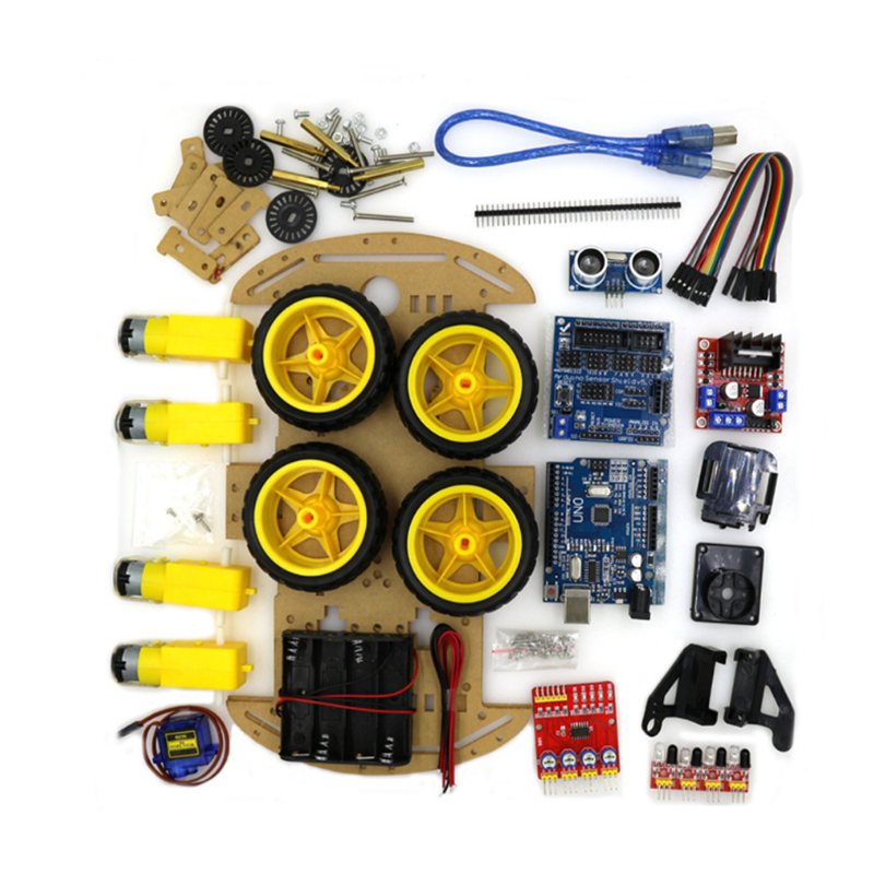 Four-wheel 4WD smart car DIY kit Two-wheel 2WD smart car DIY kit/tracking/Bluetooth car
