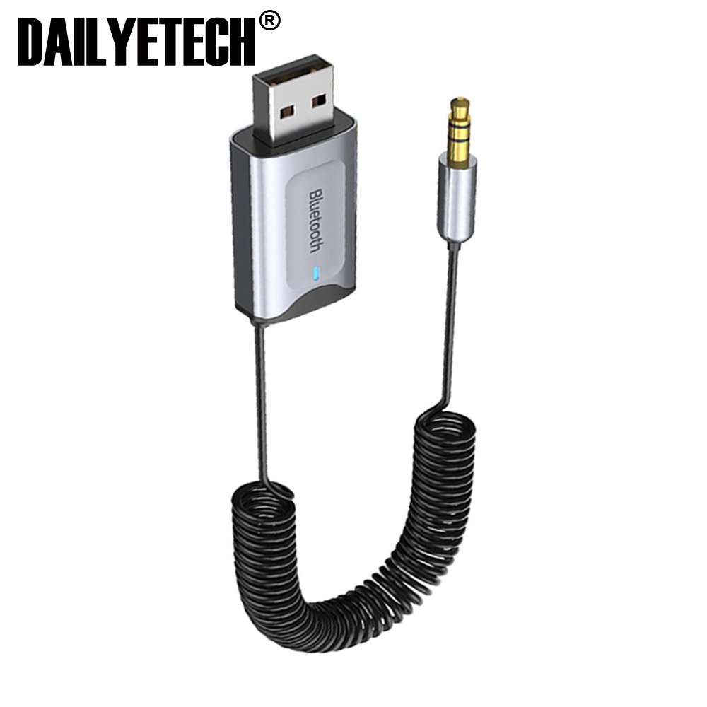 USB Bluetooth 5.3 Audio Receiver 3.5mm AUX Car Kit Music Stereo Wireless Adapter Support TF Card Play With HD Mic for Speaker
