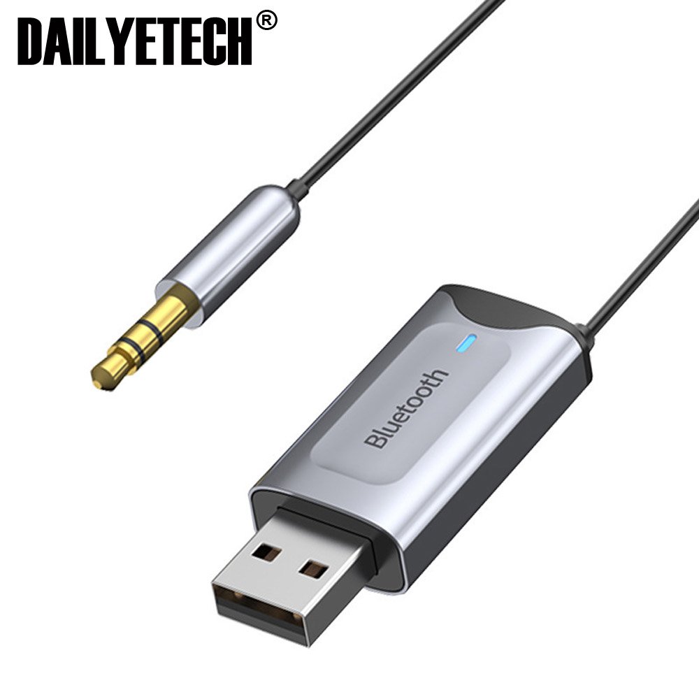 USB Bluetooth 5.3 Audio Receiver 3.5mm AUX Car Kit Music Stereo Wireless Adapter Support TF Card Play With HD Mic for Speaker