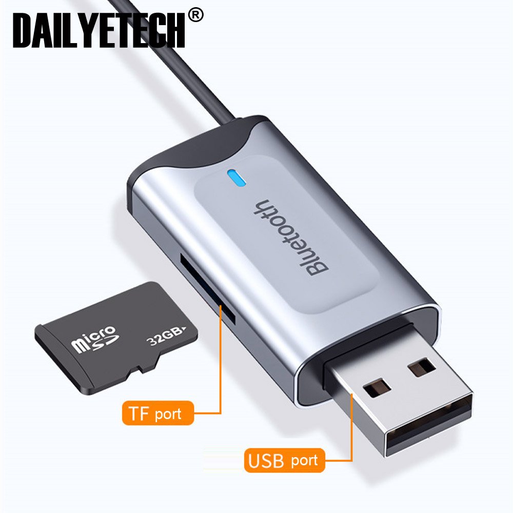 USB Bluetooth 5.3 Audio Receiver 3.5mm AUX Car Kit Music Stereo Wireless Adapter Support TF Card Play With HD Mic for Speaker