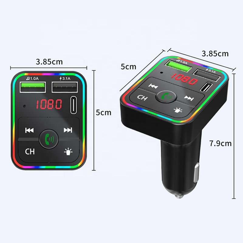 Stock BT Double USB Typ c Port Car Chargeur Wireless Kit Fm Transmitter Car Setup Mp3 Radio Usb Player Car Mp3