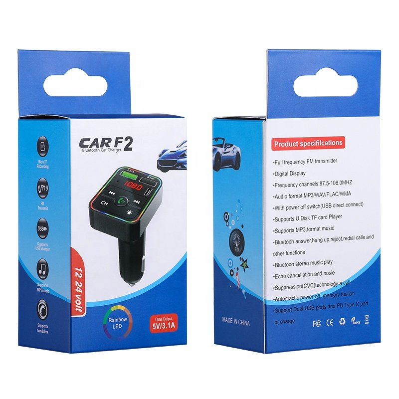 Stock BT Double USB Typ c Port Car Chargeur Wireless Kit Fm Transmitter Car Setup Mp3 Radio Usb Player Car Mp3