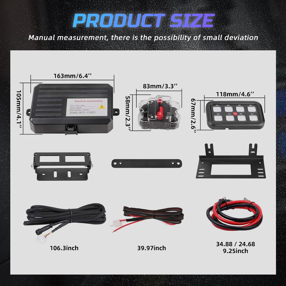 Marine Boat SUV Car Universal Automotive Off Road Lights 4x4 12V 24V 8 Gang LED Switch Panel With Circuit Control Box for Truck