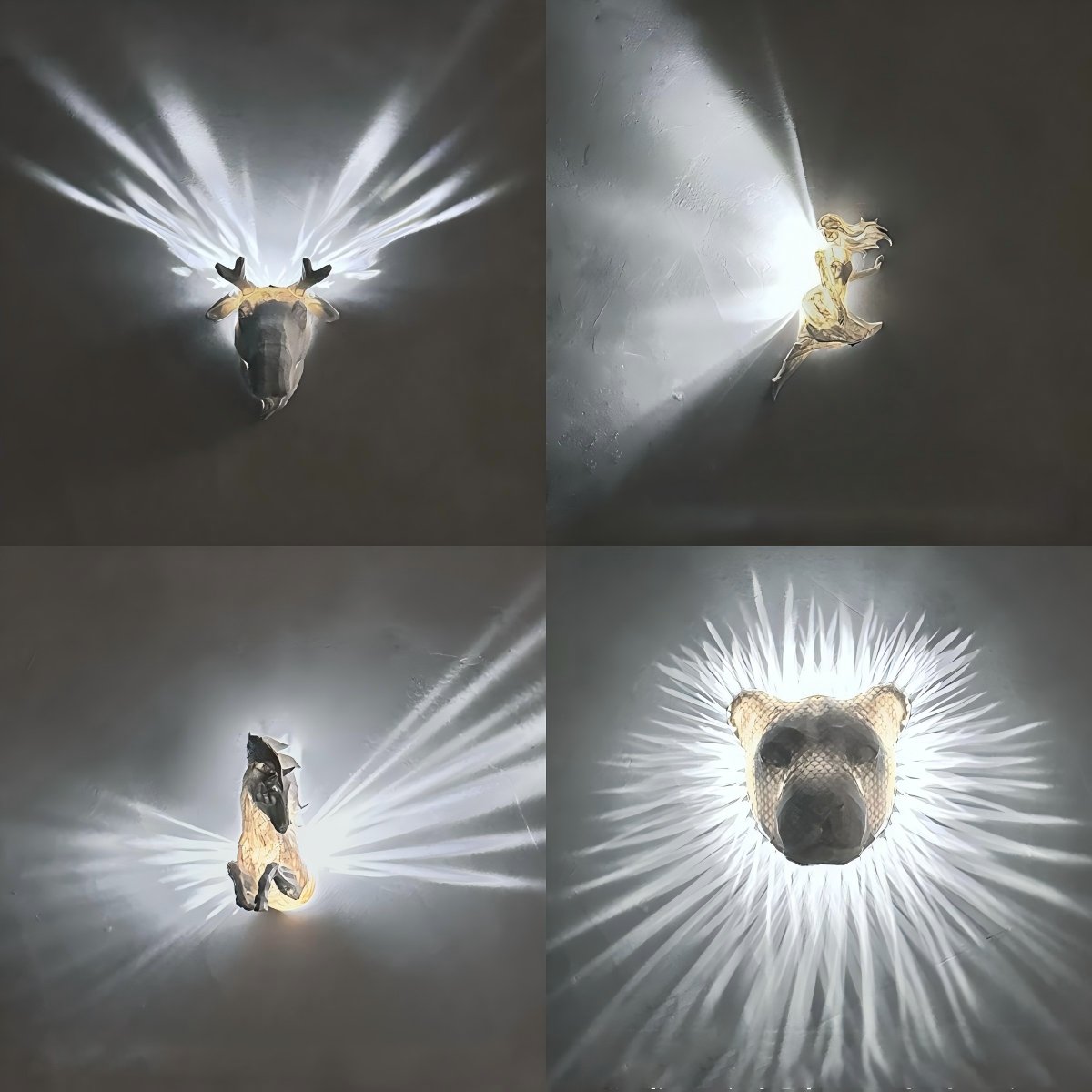 3d Wall Light Animal Eagle Lion Owl Led Sleeps Nightlight Wall Lighting Art Decoration Nightclub Party Special Wall Lamp