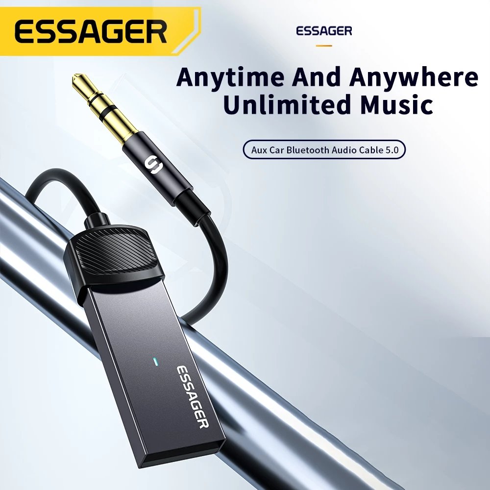 Esager USB Blue-tooth Aux Adapter Dongle USB to 3.5mm Jack Audio Wireless Handsfree Kit for Car Stereo Receiver USB Transmitter