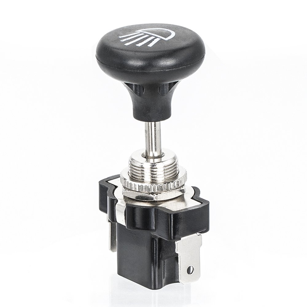 12 Volt Push Pull Headlight Switch Button with Terminal for Universal Automotive Applications