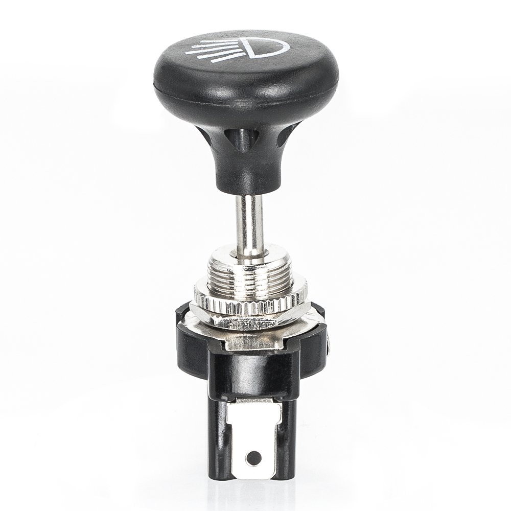 12 Volt Push Pull Headlight Switch Button with Terminal for Universal Automotive Applications