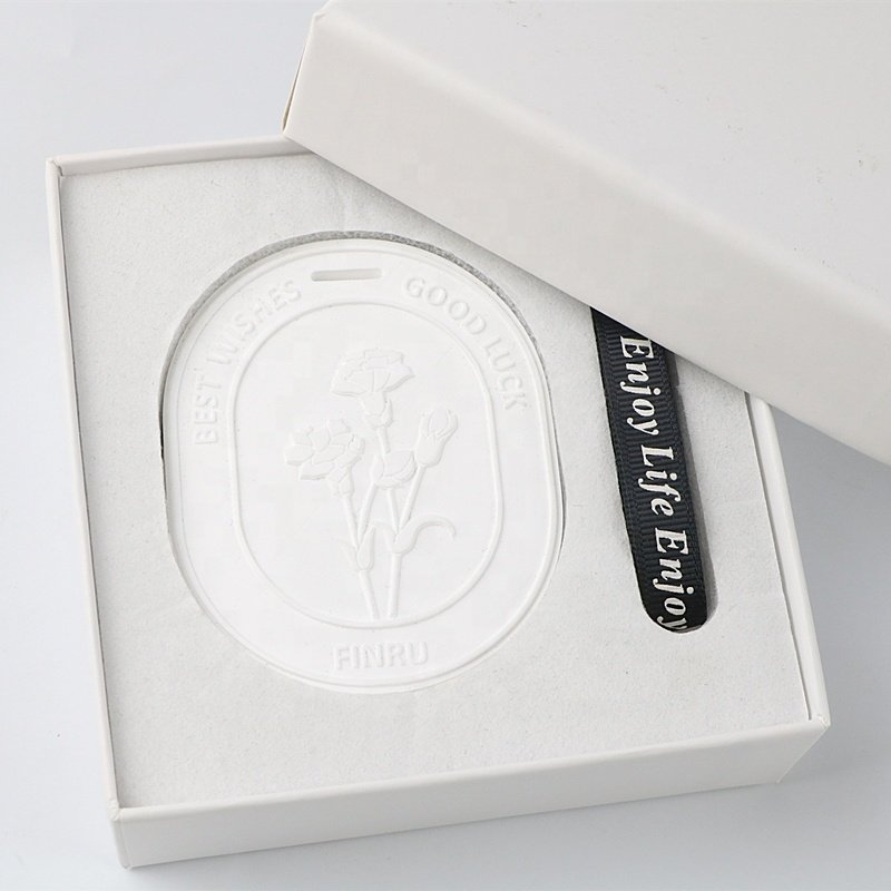 Wholesale Hanging Wardrobe Car Air Freshener Stone Scented Ceramic Aroma Plaster Flower Porcelain Essential Oil Diffuser