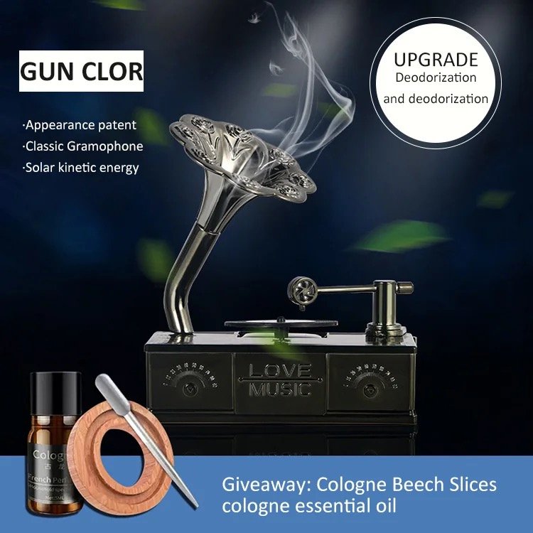 Wholesale retro record phonograph perfume aromatherapy ornaments music box perfume essential oil car perfume