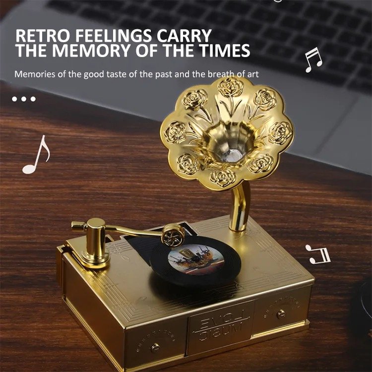 Wholesale retro record phonograph perfume aromatherapy ornaments music box perfume essential oil car perfume
