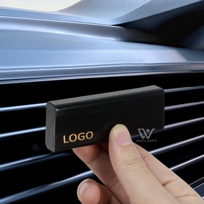Custom Wooden Car Air Fresheners Car Perfume Diffuser Vent Clips Black Colored aroma vent clip car interior decorations