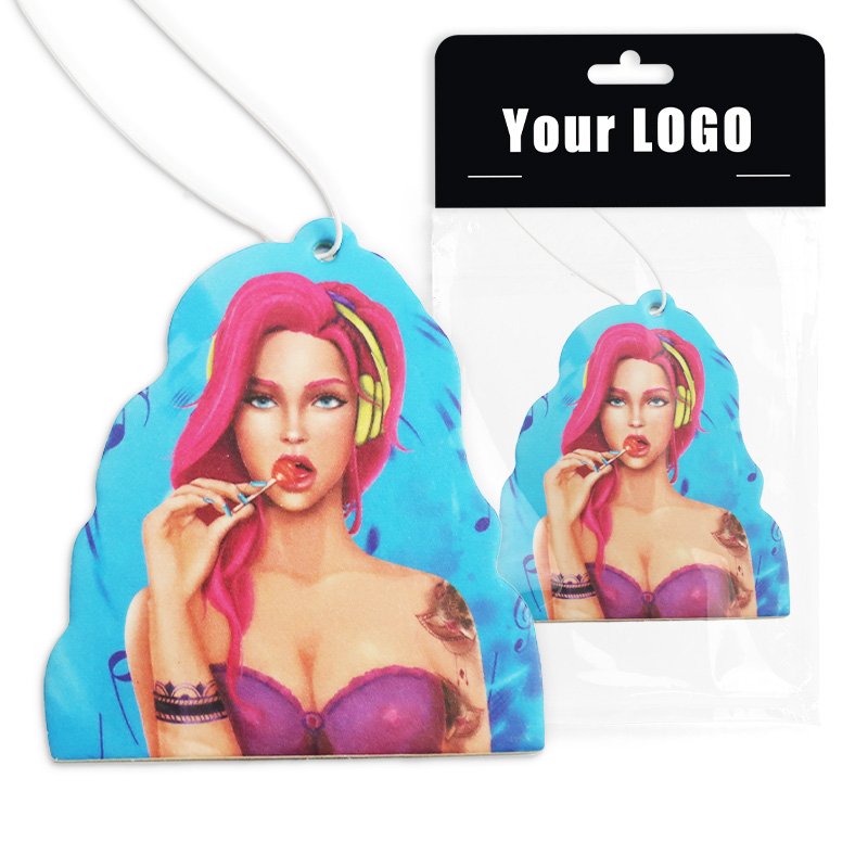 personalised Custom logo designer anime Hanging Car smell Paper Absorbent Printing Air Fresheners in bulk