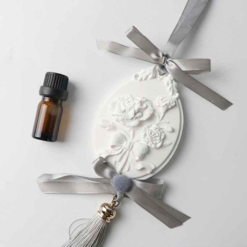 Oval Rose Gift Box Car Decoration Air freshener Fragrance Ceramic Flower Aromatherapy Stone Essential Oil Aroma Car Freshener