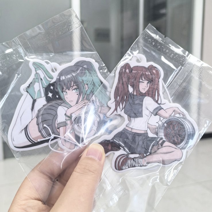 Factory price beautiful car girls paper air freshener custom your logo car scent air freshener