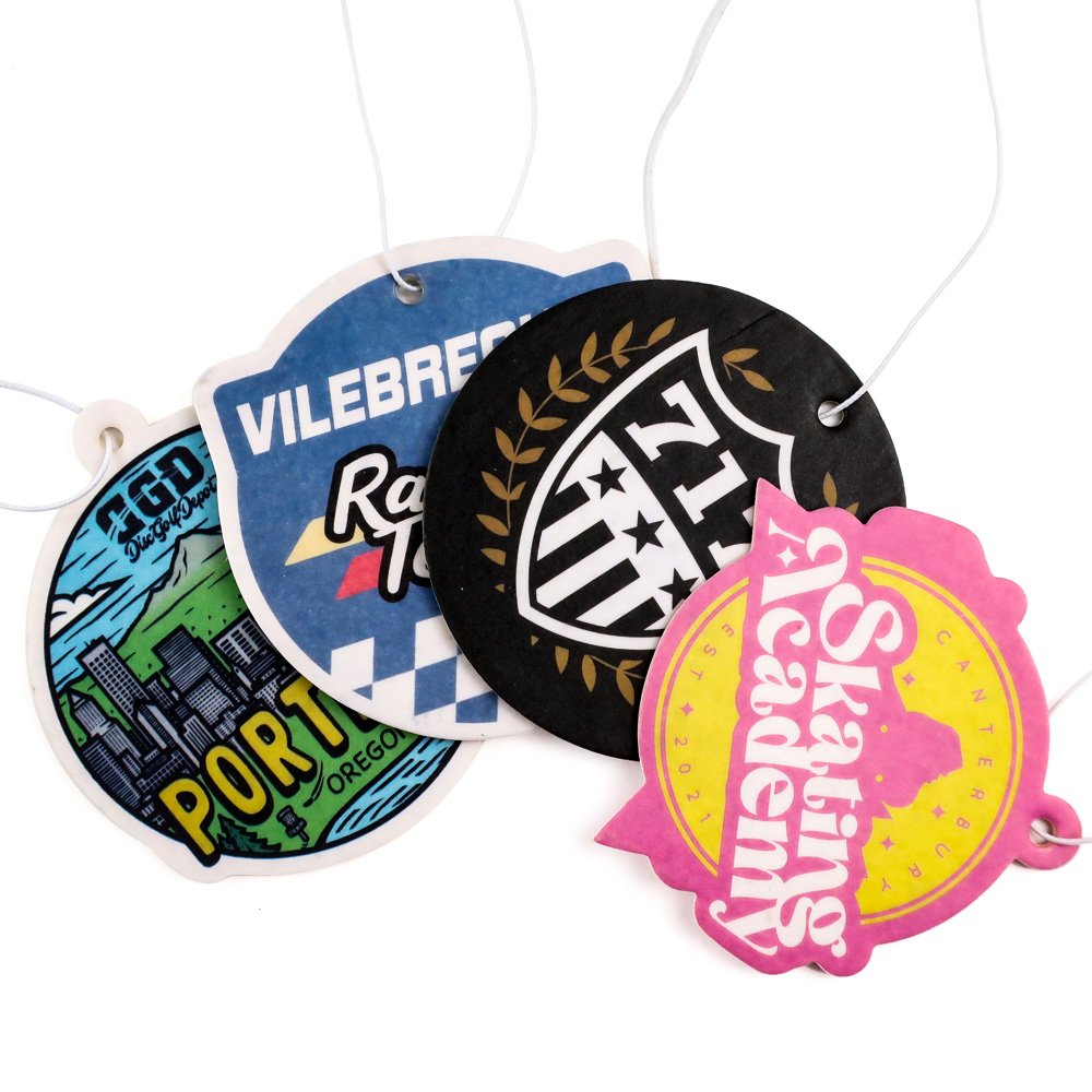 Cheap promotion custom car air fragrance hanging scented hanging paper car air freshener sticker printer