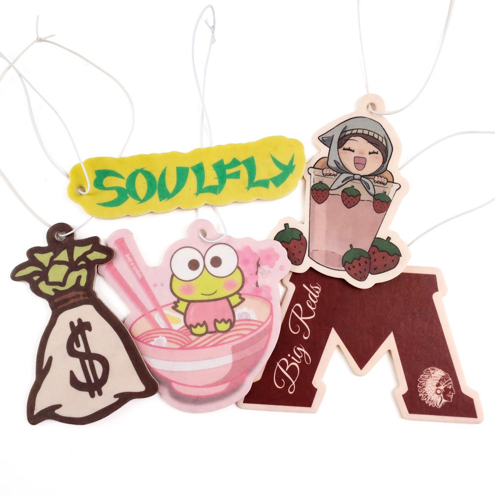 Cheap promotion custom car air fragrance hanging scented hanging paper car air freshener sticker printer