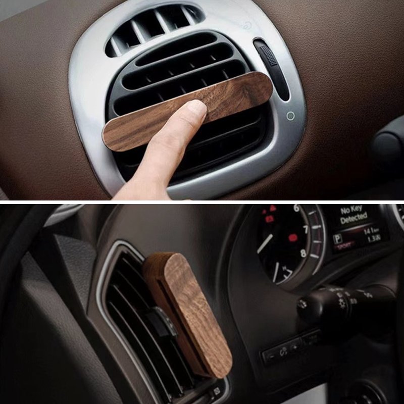 Handmade Wood Car Diffuser Luxury Wooden Fragrance Air Car Diffuser Vent Clip Refilling Scent Sticks Customized Logo Scent