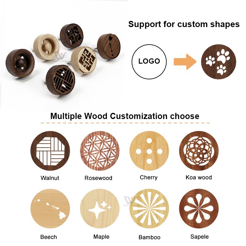 Eco Friendly Wooden Vent Air Freshener Refill Clip Type Car Diffuser Perfume