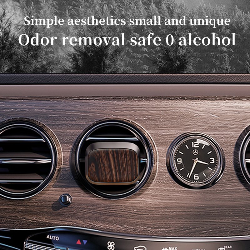 Luxury Organic Gel Car Air Purifier with Rose Fragrance Custom Logo Wood Grain Perfume Diffuser Vent Placement Air Freshener