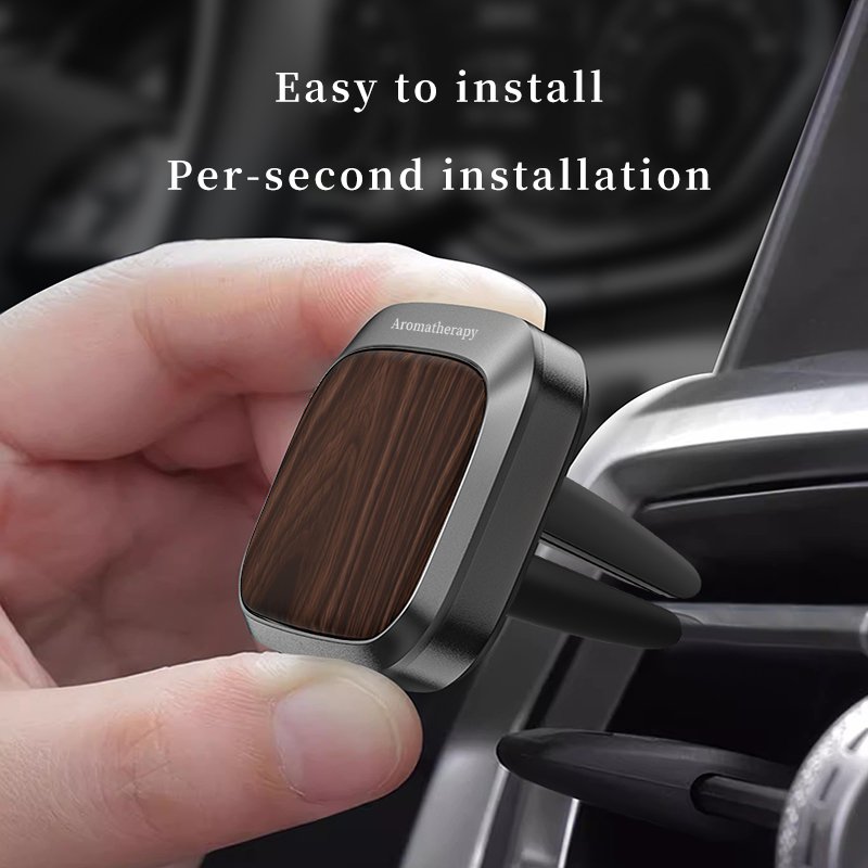 Luxury Organic Gel Car Air Purifier with Rose Fragrance Custom Logo Wood Grain Perfume Diffuser Vent Placement Air Freshener