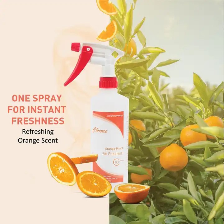 Best Choice 500ml Fresh Citrus Orange Punch Fragrance Air Fresheners Long Lasting Spray for Car Home Metered Aerosol Deodorant