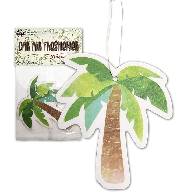 Tree Air Freshener for Car - Sweet Coconut Scented - Automotive Accessory Novelty Hawaii Souvenir Gift