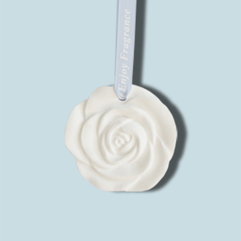 FinRu Stocked Hanging Car Wardrobe Air Freshener Scented Ceramic Rose Flower Aroma Plaster Fragrance Essential Oil Diffuser