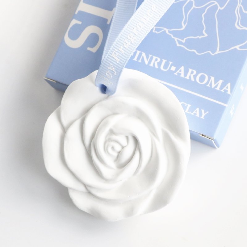 FinRu Stocked Hanging Car Wardrobe Air Freshener Scented Ceramic Rose Flower Aroma Plaster Fragrance Essential Oil Diffuser