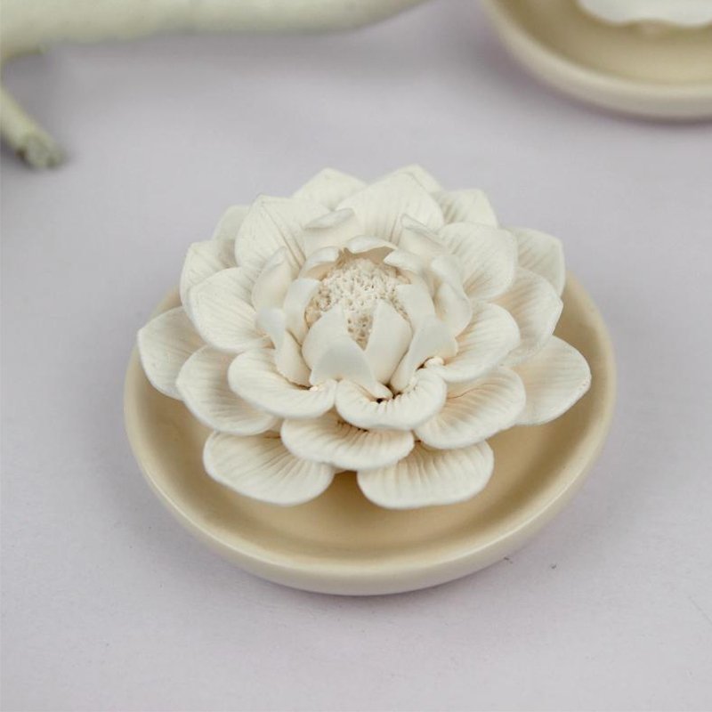 Hot Sell Aroma Stone Ceramic Flower Diffuser Bottle Reed Flower Air Freshener
