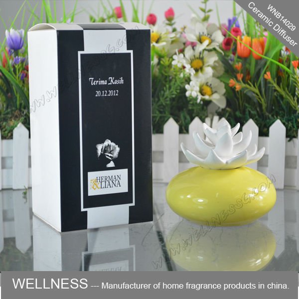 Hot Sell Aroma Stone Ceramic Flower Diffuser Bottle Reed Flower Air Freshener