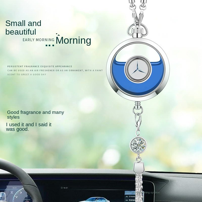Car crystal perfume holder crystal ball with clock car perfume holder car creative gift decoration interior decorations