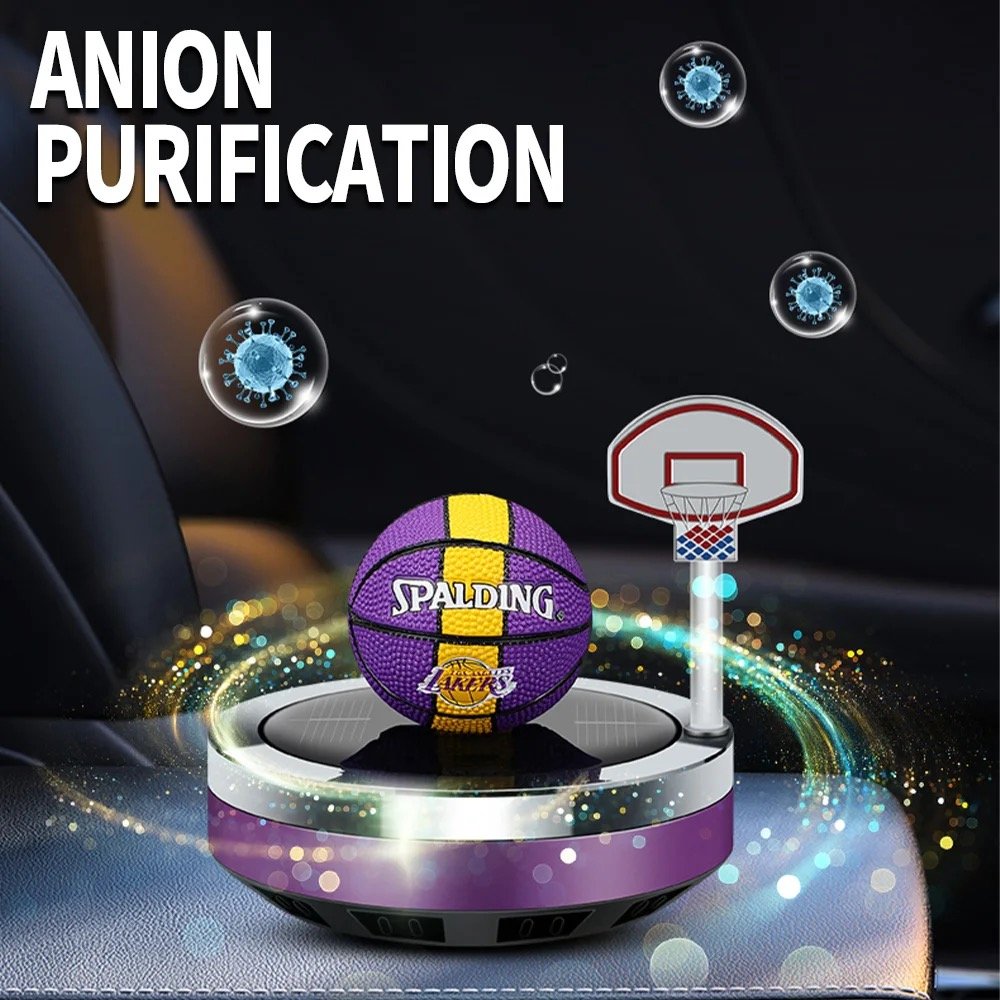 2024 Car Aromatherapy Solar Rotating Car Interior Basketball Car Ornaments Perfume Ointment