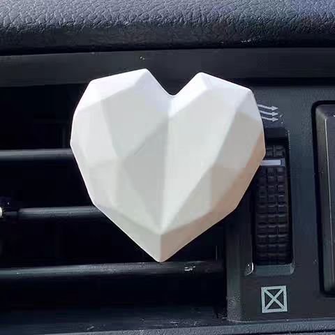 Handmade Heart Shaped Scented Ceramic Fragrance Essential Oil Diffuser Stone Car Perfume Vent Clip Air Freshener