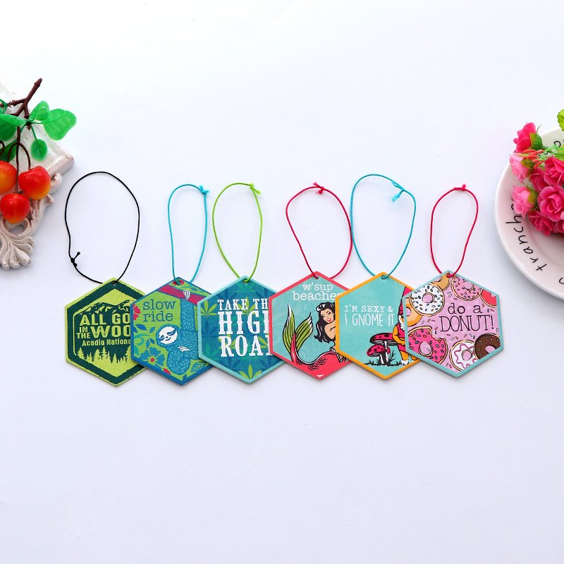 Modern Eco-Friendly Fruit Scented Car Air Freshener Portable Apple Pattern Fragrances Rose Lavender Lemon Orange Lily Jasmine