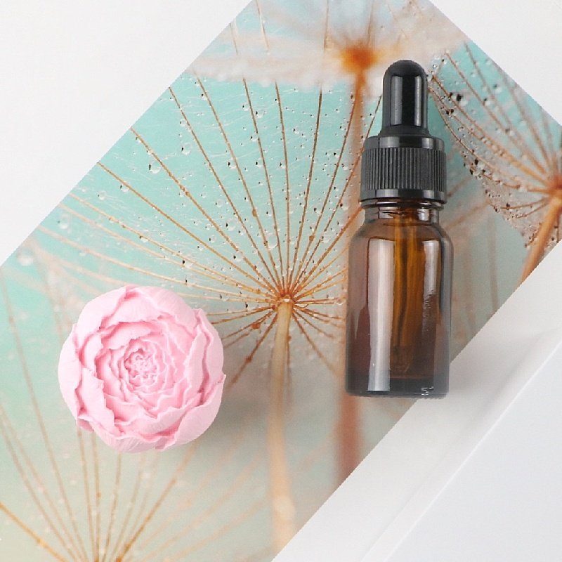 Stocked Pink Peony Car Vent Clip Air Freshener Scented Ceramic Aroma Plaster Porcelain Flower Fragrance Essential Oil Diffuser