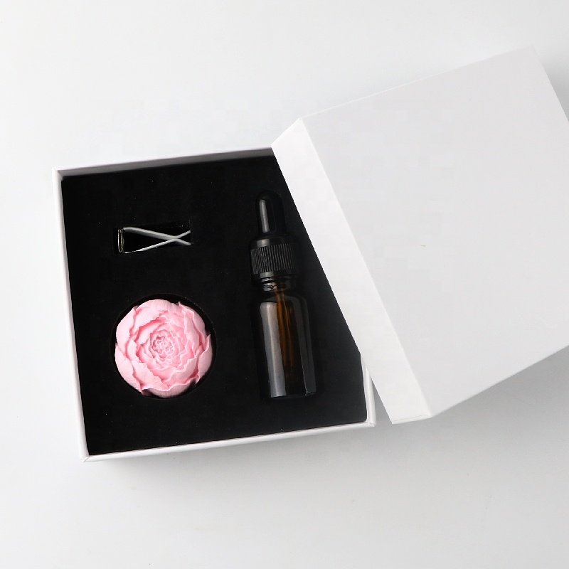 Stocked Pink Peony Car Vent Clip Air Freshener Scented Ceramic Aroma Plaster Porcelain Flower Fragrance Essential Oil Diffuser