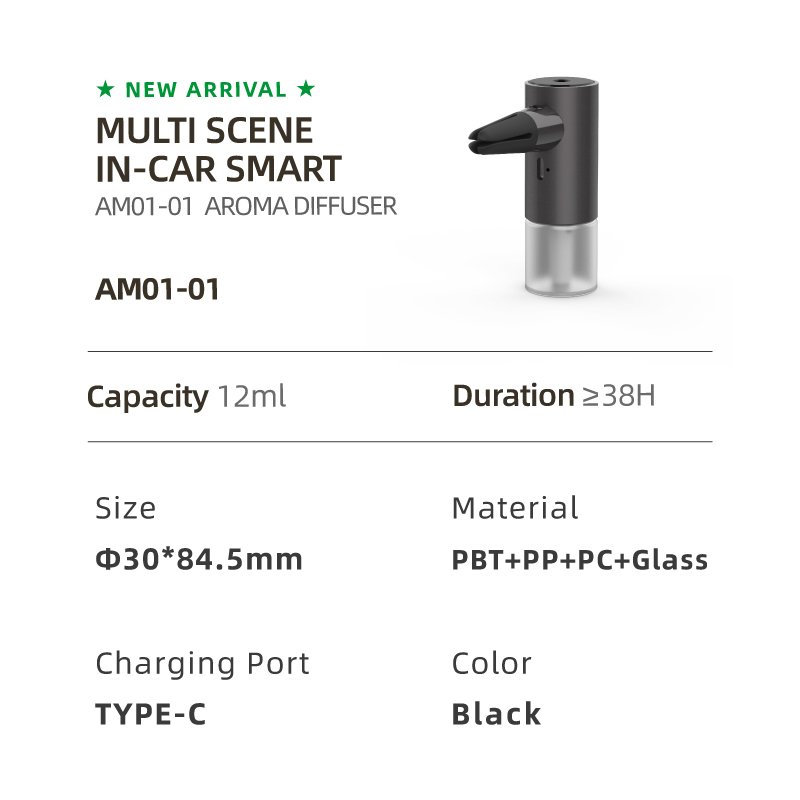 Fast Shipping 2000mAh Battery Type-C Diffuser Scent Machine Smart Start With Car Start Essential Oil Diffuser Car Diffuser