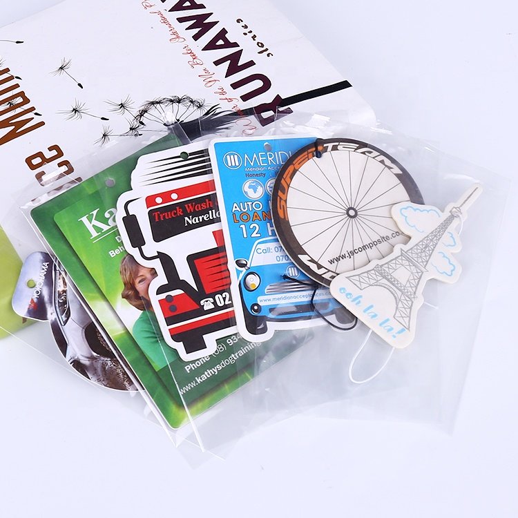 High quality wholesale paper hanging car custom air freshener paper car perfume