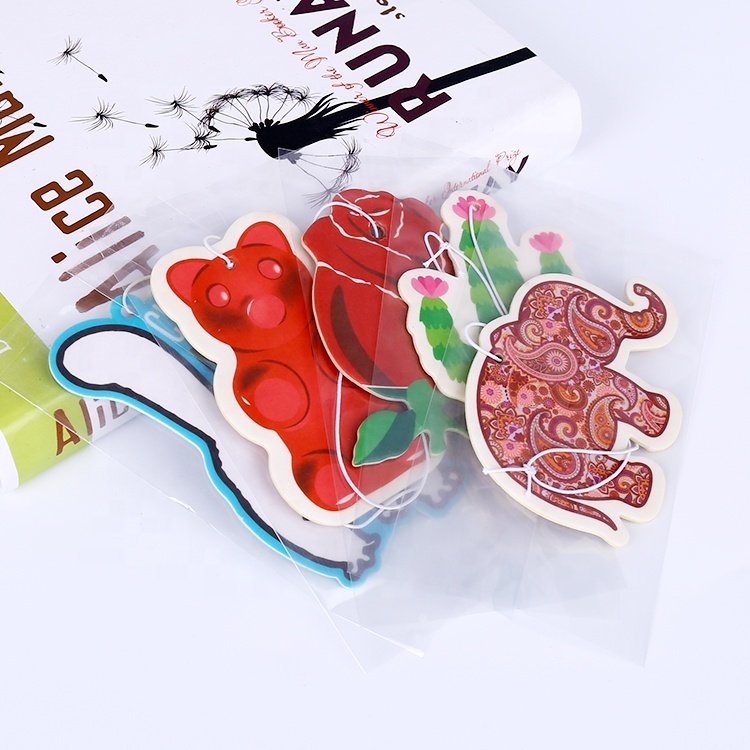 High quality wholesale paper hanging car custom air freshener paper car perfume