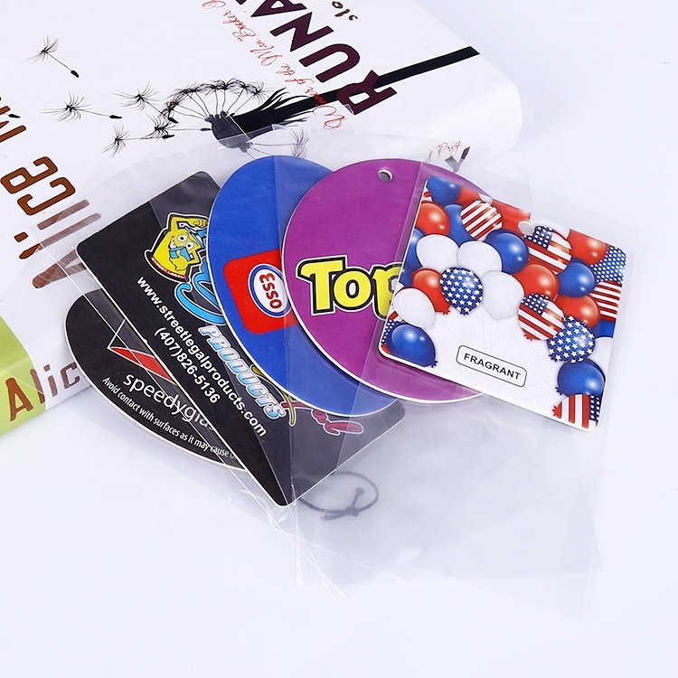 High quality wholesale paper hanging car custom air freshener paper car perfume